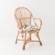 Fauteuil tout en osier César avec coussin coloris écru-blanc