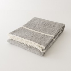 plaid laine gris ligné blanc Lapuan Kankurit