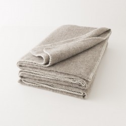 plaid en laine écologique beige