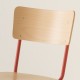 chaise tube 9 coloris + bois naturel: coloris rouge