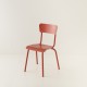 chaise enfant 4 coloris + stratifié ton/ton rouge