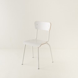 chaise enfant 4 coloris + stratifié ton/ton blanc