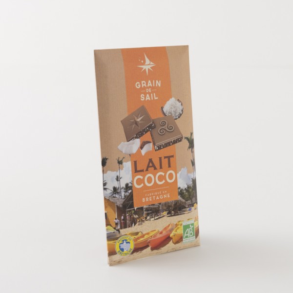 Chocolat bio au lait noix de coco Grain de Sail en tablette de 100 g