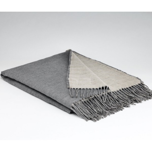 plaid laine et lin Mcnutt of Donegal gris écru