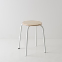 tabouret d'école rond tube coloris noir