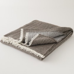 plaid laine reversible Lapuan Kankurit brun gris ambiance