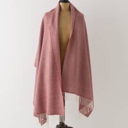 châle laine lambswool McNutt of Donegal motif patchwork saumon