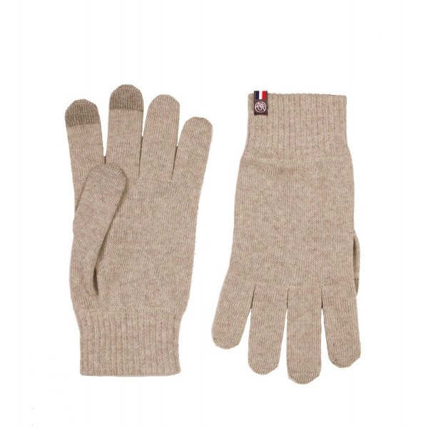 gants tactiles laine tricotée Maison Bonnefoy beige S-M