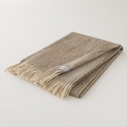 plaid laine naturelle de voyage réversible brun foncé de chez Ecola Portugal