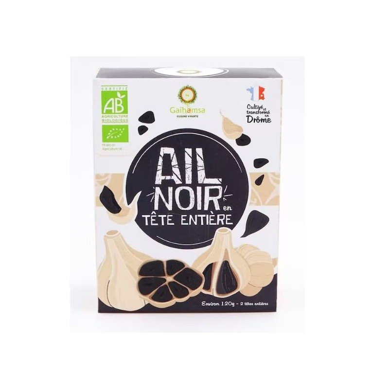 tête d'ail noir bio entière 120g