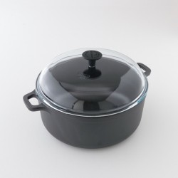 Cocotte ronde en fonte brute 4L