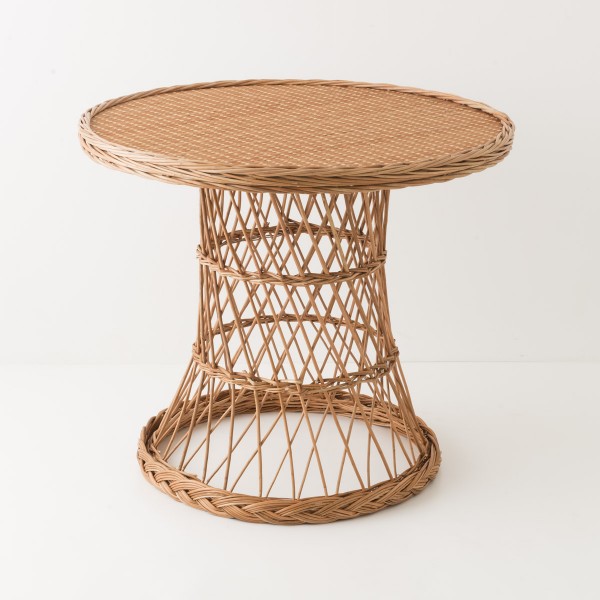 Table osier diamètre 80 cm brun