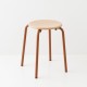 tabouret ht 46 cm tube + bois coloris brique