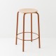 tabouret ht 65 cm tube + bois coloris brique