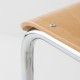 chaise cantilever chrome + bois naturel détail de finbition