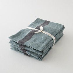 torchon doux lin lavé vert de gris