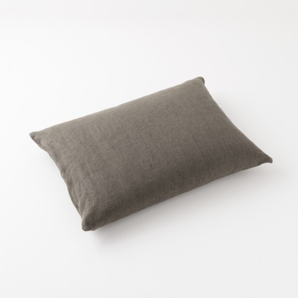 housse de coussin 50x70 en lin lourd café 