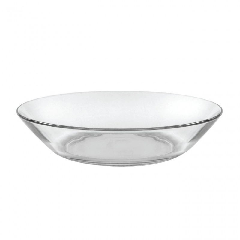 Assiette creuse en verre contour dore, D20,5x6CM