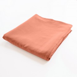 drap de lit plat 100% lin corail