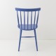 Chaise scandinave bleu grec de dos