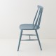 Chaise scandinave bleu orage de profil