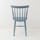 Chaise scandinave bleu orage de dos