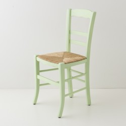 Chaise en paille vert tilleul