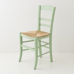 Chaise en paille vert jade