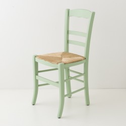 Chaise en paille vert jade