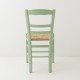 Chaise en paille vert jade de dos