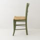 Chaise en paille vert olive de profil