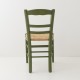 Chaise en paille vert olive de dos