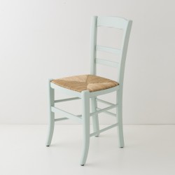 Chaise en paille aqua