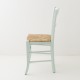 Chaise en paille aqua de profil
