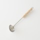 cuillère de service inox manche bois  vue de dessous