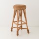Tabouret de bar rond en osier