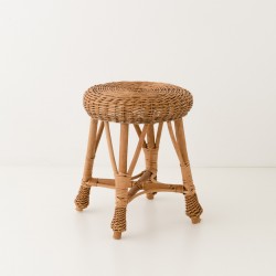 Tabouret rond en osier