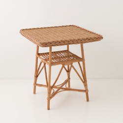 Table repas carrée osier Mélina 70x70