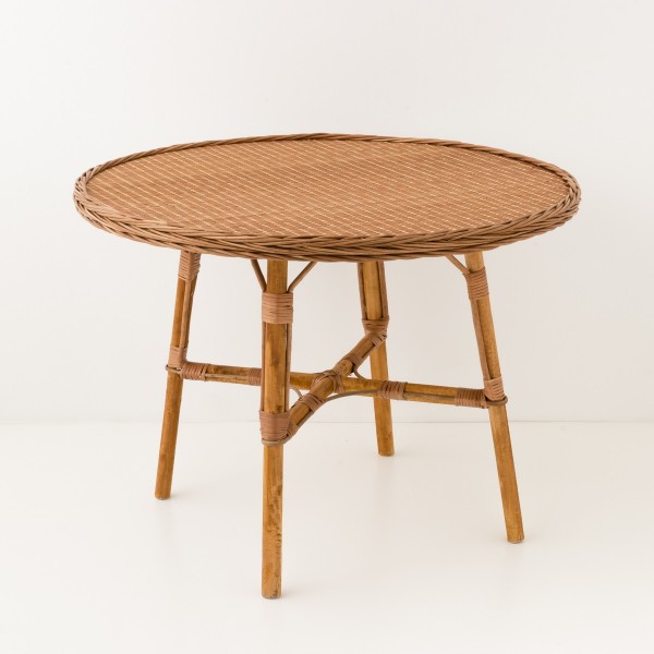 Table repas en osier Mélanie diam 100cm
