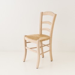 Chaise campagne paillée cirée incolore