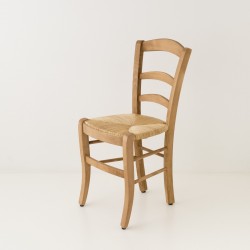 Chaise campagne paillée cirée incolore