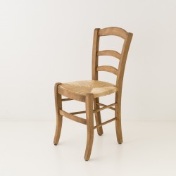 Chaise campagne paillée cirée incolore