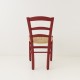 Chaise campagne paillée rouge de dos