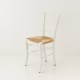 Chaise campagne paillée blanc