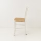 Chaise campagne paillée blanc vue de profil