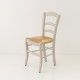 Chaise campagne paillée beige lin