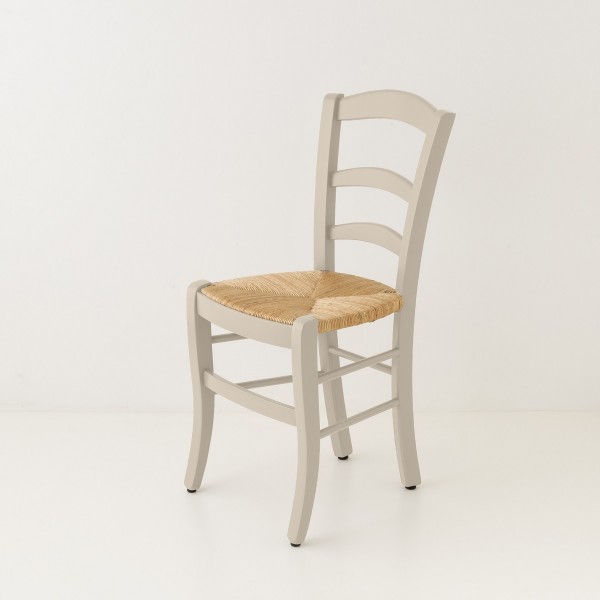 Chaise campagne paillée beige lin