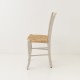 Chaise campagne paillée beige lin vue de profil