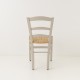 Chaise campagne paillée beige lin vue de dos