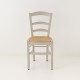 Chaise campagne paillée beige lin vue de face